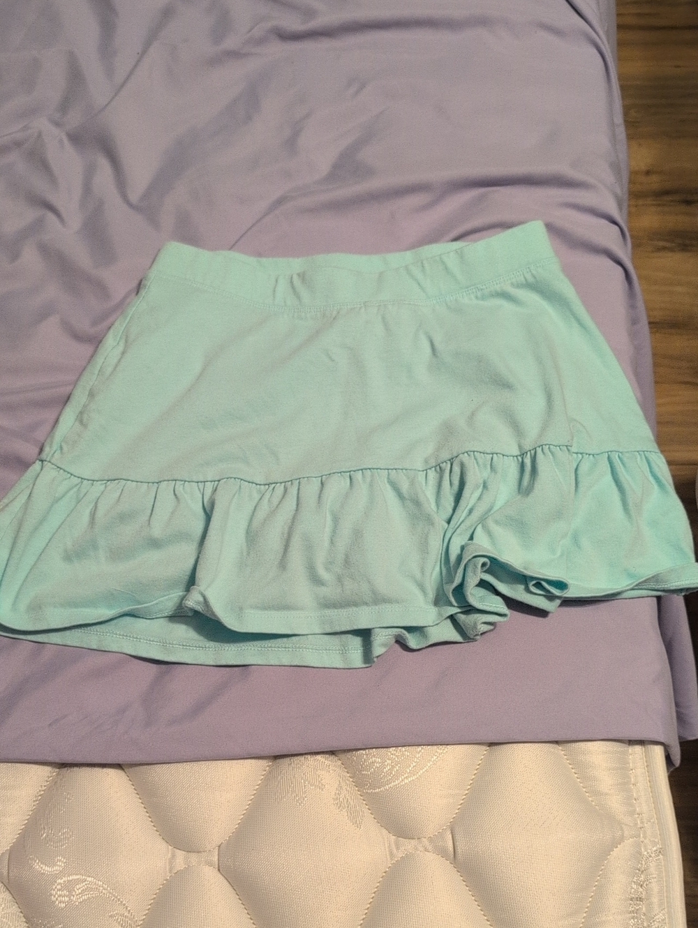 SO Light Aqua Ruffle Hem Skater Skort